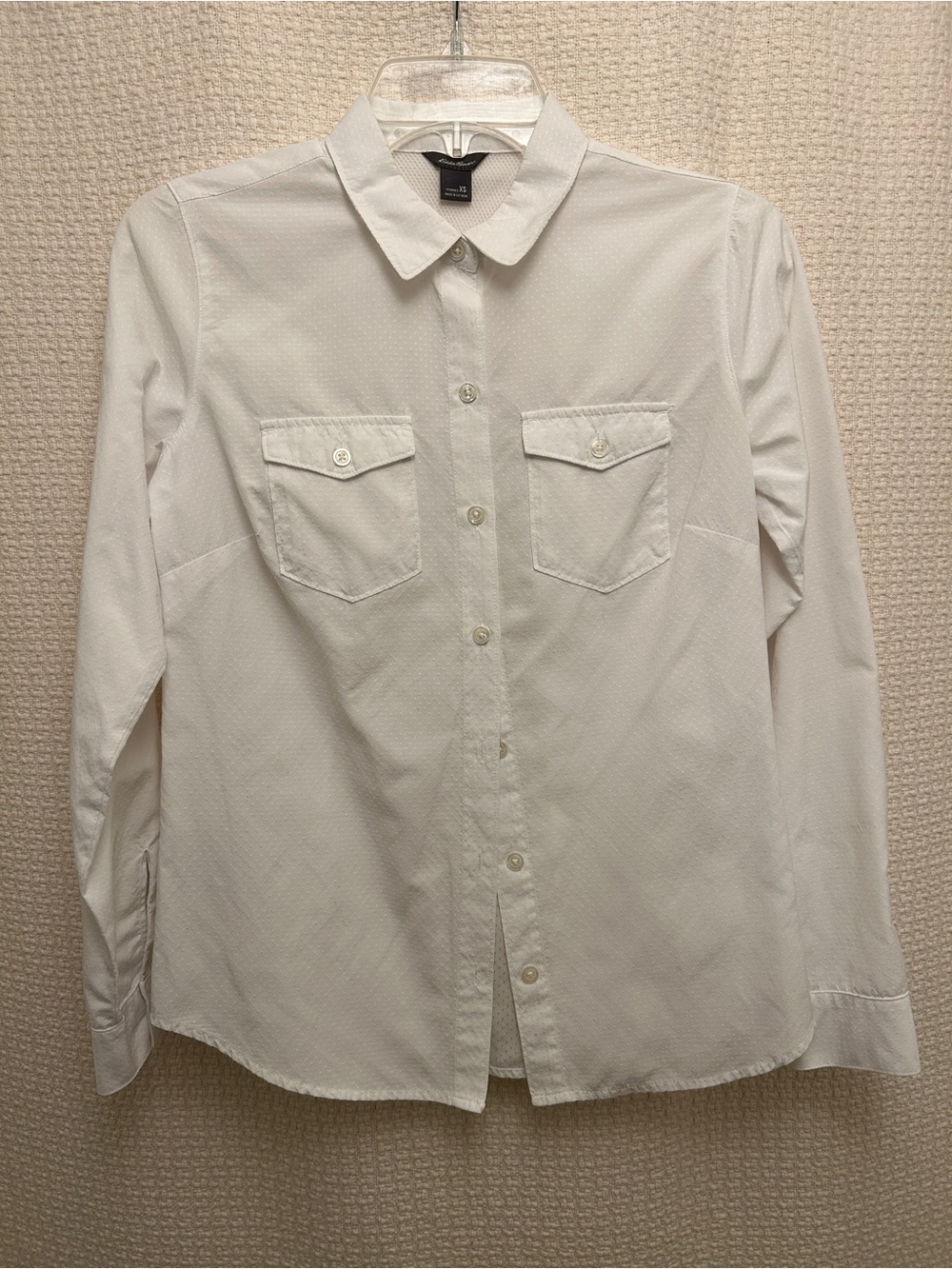 Eddie Bauer White Women's Button-Down Shirt with Chest Pockets